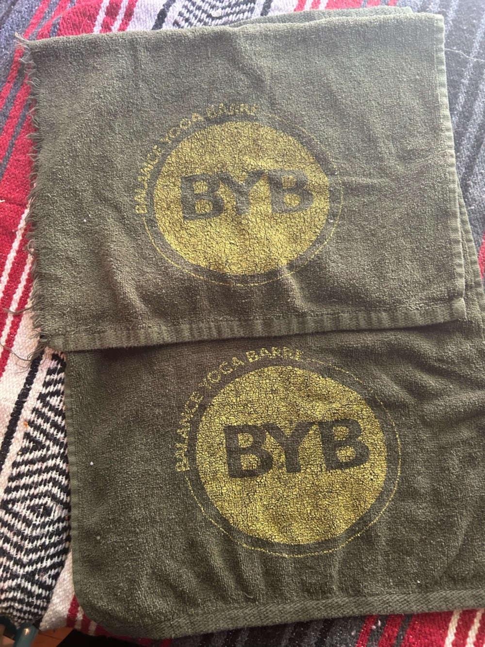 BYB Olive Green Yoga Towel - Pair